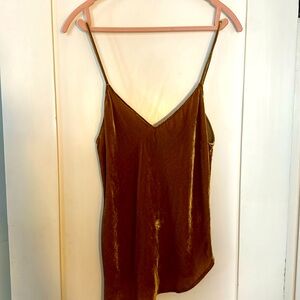 Reformation gold velvet camisole tank